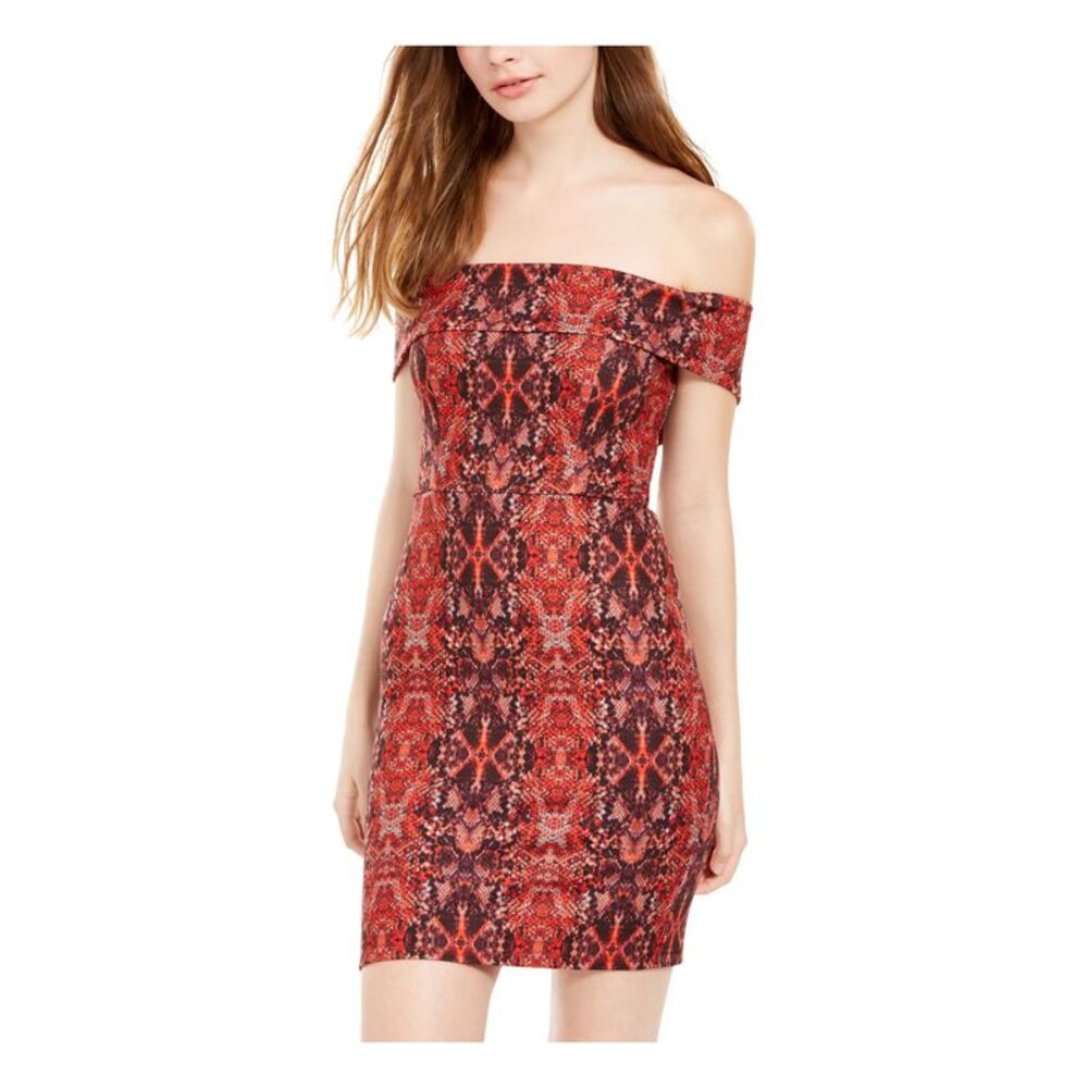 CRYSTAL DOLLS Womens Body Con Short Dress Sleeveless Off Shoulder Party